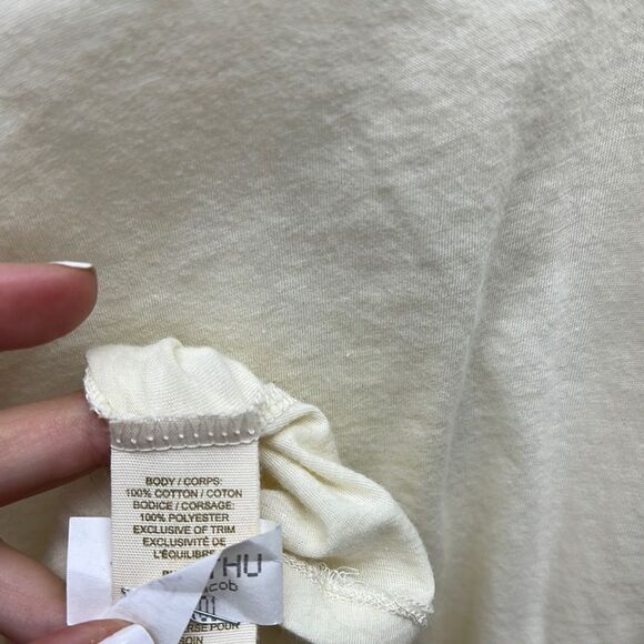 Free People Cream Pleated Blouse with Mandarin Collar - Picture 7 of 9